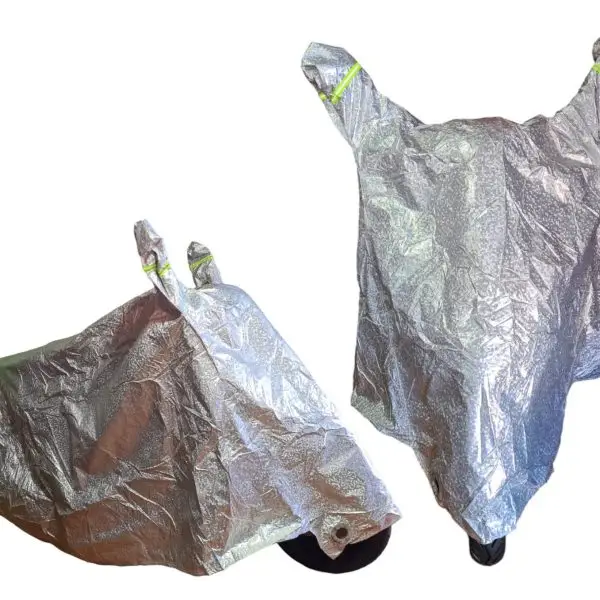 COBERTOR DE MOTO IMPERMEABLE GRIS CON REFLECTIVO SIN MARCA