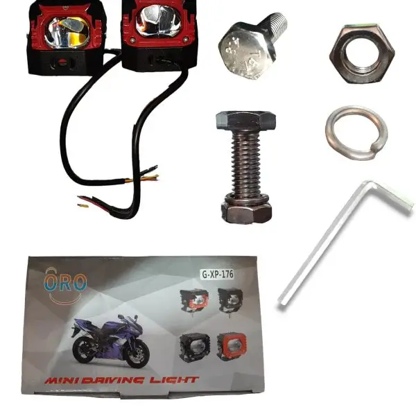 KIT DE NEBLINERAS BICOLOR 3" 1 LED CON VISERA ROJA 2 UNIDADES ORO