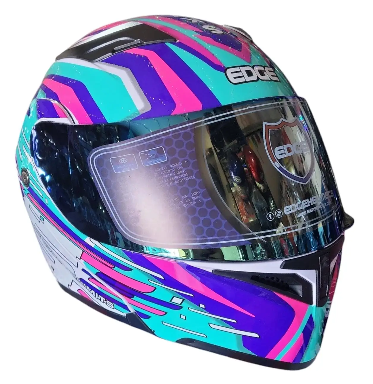 1733601760_CASCO20ROS20EDGE.jpeg CASCO DOBLE PROPOSITO BLANCO/ROSA BRILLANTE DISEÑO SKYBREAKER EDGE - Imagen 1