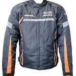 CHUMPA MOTORISTA JACKET NEGRO/ROJO NARANJA CON PROTECCION EDGE