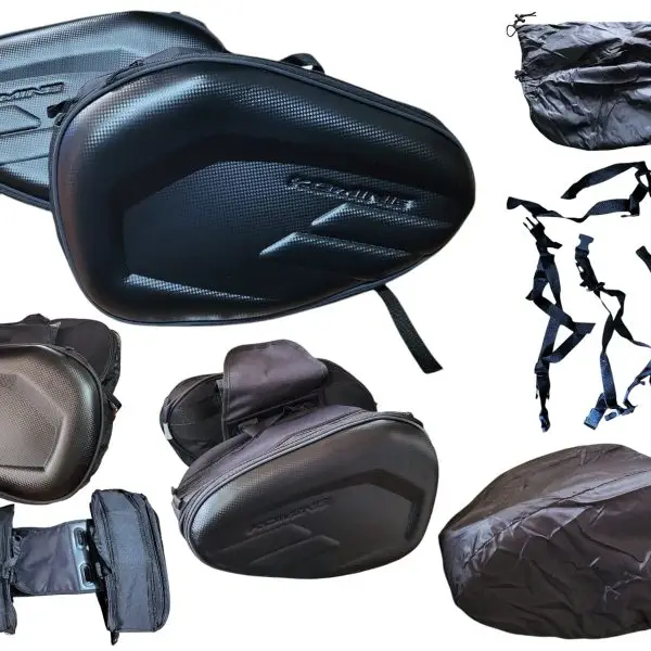 KIT DE ALFORJA PARA MOTO NEGRA KOMINIE