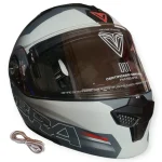 CASCO MODULAR CON LUZ DP ATTO BANDS NEGR MATE BLANCO FIBRA