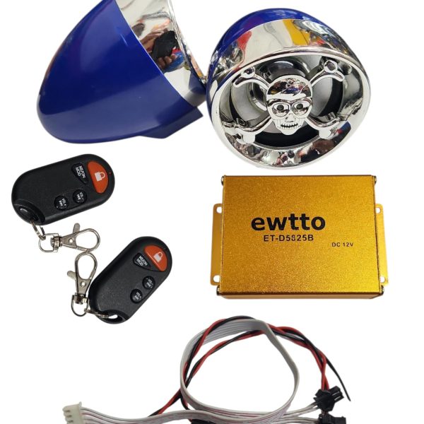 RADIO BOCINA ALARMA MOTO MP3 CON LUZ DE COLORES EWTTO HI-FI EWTTO