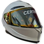 CASCO INTEGRAL GRIS MATTE SPOILER GRIS VISOR ROJO MASS