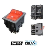 BOTON SWITCH INTERRUPOTOR CUARADO CON LUZ ROJO 6 PATITAS 25MMX32MM