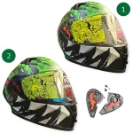 CASCO INTEGRAL SP EVO 526 ULTIMATE LIZZARD VERDE IR AZUL SHAFT