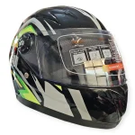 CASCO NEGRO BIRLLANTE LINEAS VERDE GRIS NIÑO SAFE