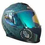 CASCO INTEGRAL DISENO AQUAMAN AZUL MATE TALLA L EDGE
