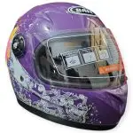 CASCO MORADO DISEÑO DE ADAS BRILLANTE NIÑA SAFE