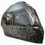 CASCO NEGRO MATE LETRAS GRIS V.OBS DRIP ALERON Y VISOR GRIS HRO