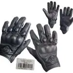 GUANTE DE PIEL LISO NEGRO ICON