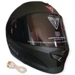 CASCO MODULAR CON LUZ DP ATTO LEDS NEGRO MATE VISOR NEGRO FIBRA