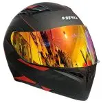 CASCO MODULAR NEGRO MATE ROJO MARIOK VISOR REVO HRO