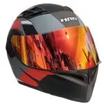 CASCO MODULAR NEGRO MATE ROJO GRIS FILO VISOR REVO HRO