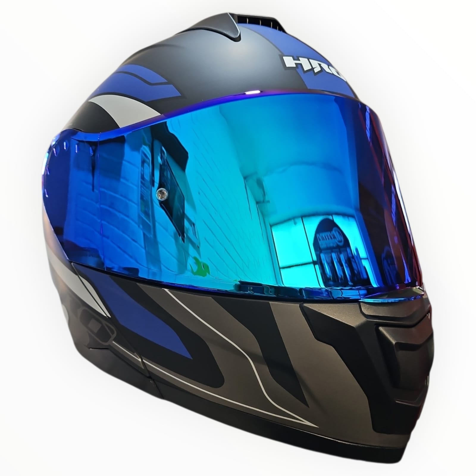 1785370821_CASCO20AZUL20VISR20AZ.jpeg CASCO MODULAR NEGRO MATE AZUL AVANCE 3480 HRO - Imagen 1