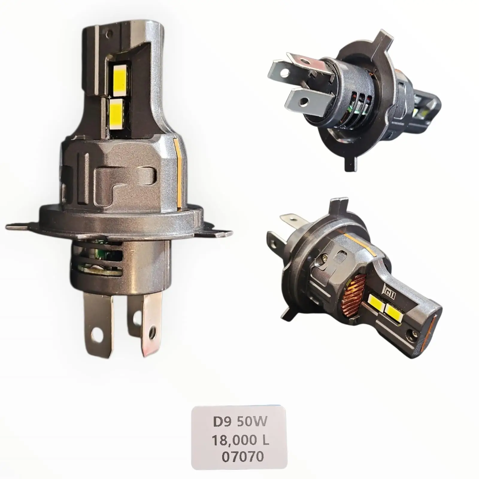 1788802841_H420LED.jpeg LUZ LED DE SILVIN H4 D9/50 18000 LUM C/U HIGH BEAM - Imagen 1