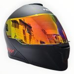 CASCO MODULAR NEGRO MATE ROJO V.RJOBS VISOR ROJO Y ALERON SOLID HRO