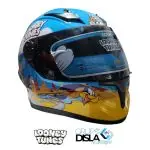 CASCO INTEGRAL NIÑOS CHAMPION LOONEY TUNES BRILLANTE VISOR NEGRO EDGE.
