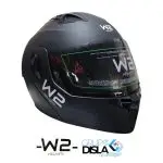 CASCO MODULAR NEGRO MATE CON LUZ STOP VISOR OSCURO LETRA BLANCA W2