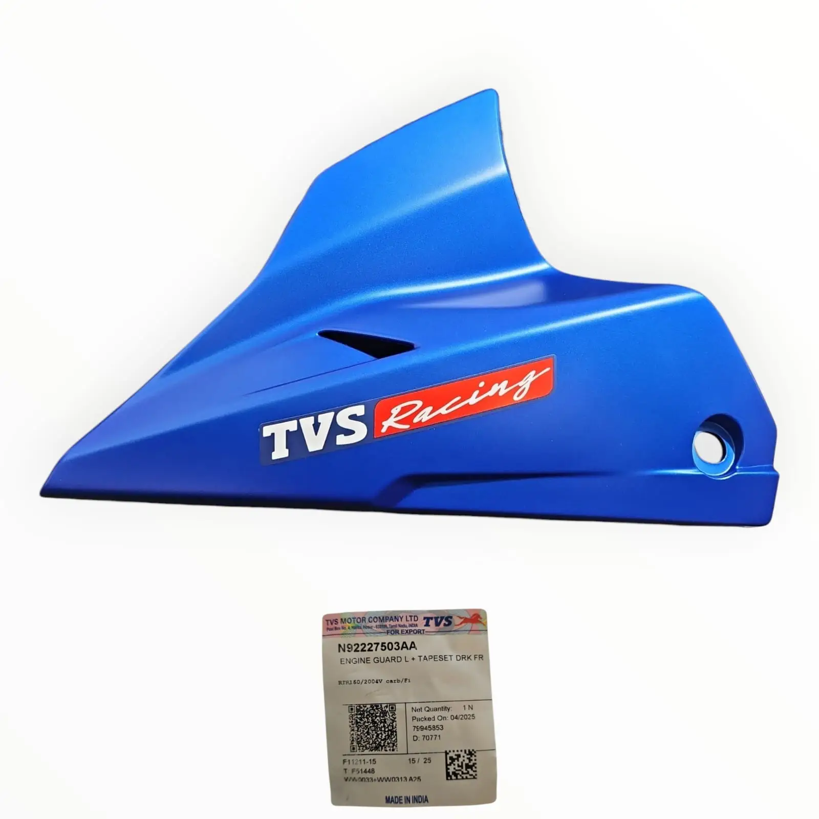 1790900456_COBER20MOTO20LH-1.jpeg COBERTOR DE MOTOR LH AZUL MATE APACHE 160 180 TVS - Imagen 1