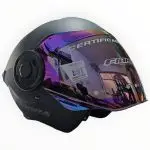 CASCO ABIERTO NEGRO MATE VISOR MORA ONE BIT S  FIBRA